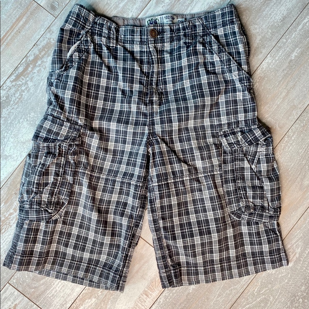 Children’s Place Boys Gray Checked Cargo Short